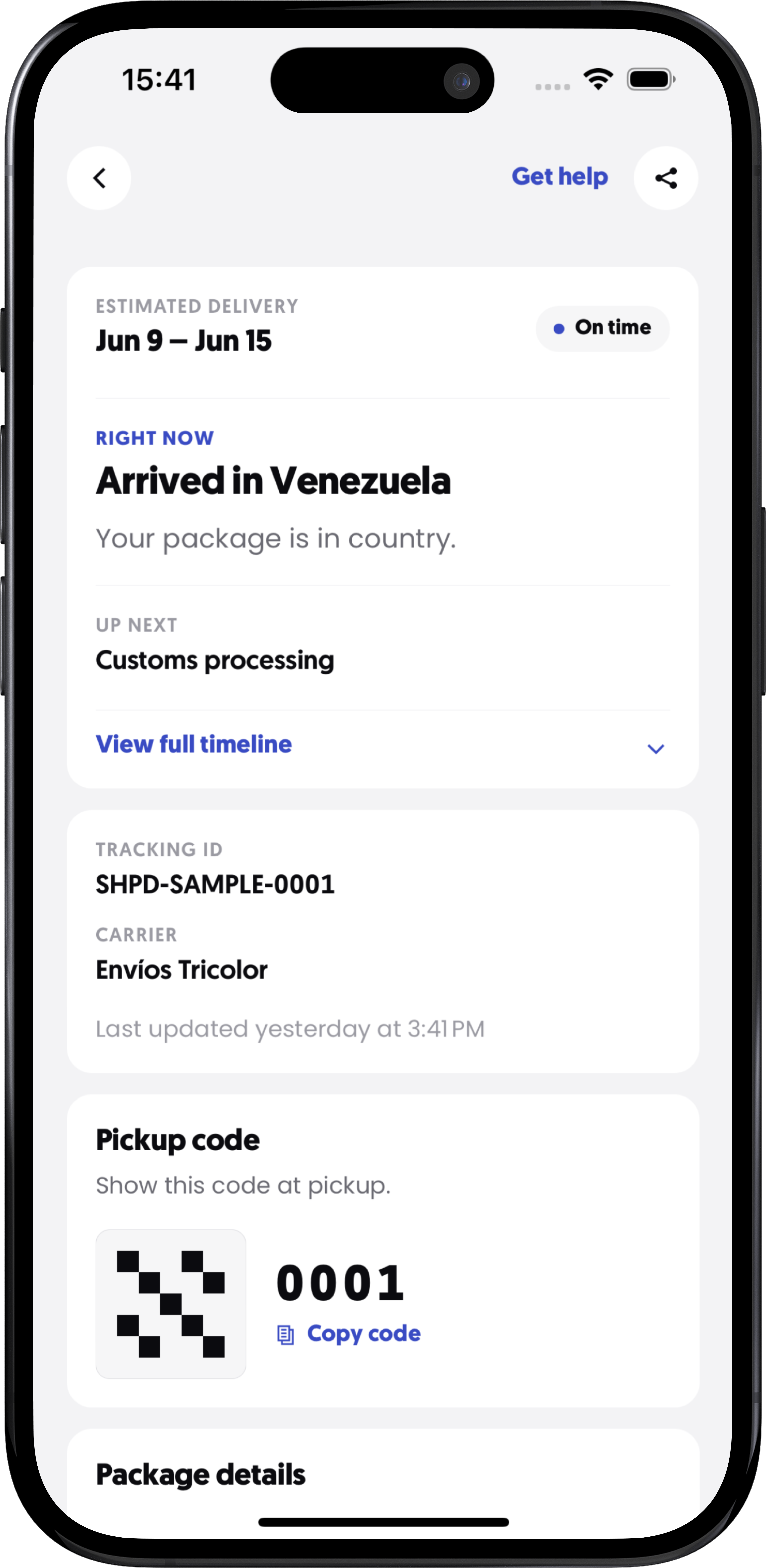 SHPD live tracking screen